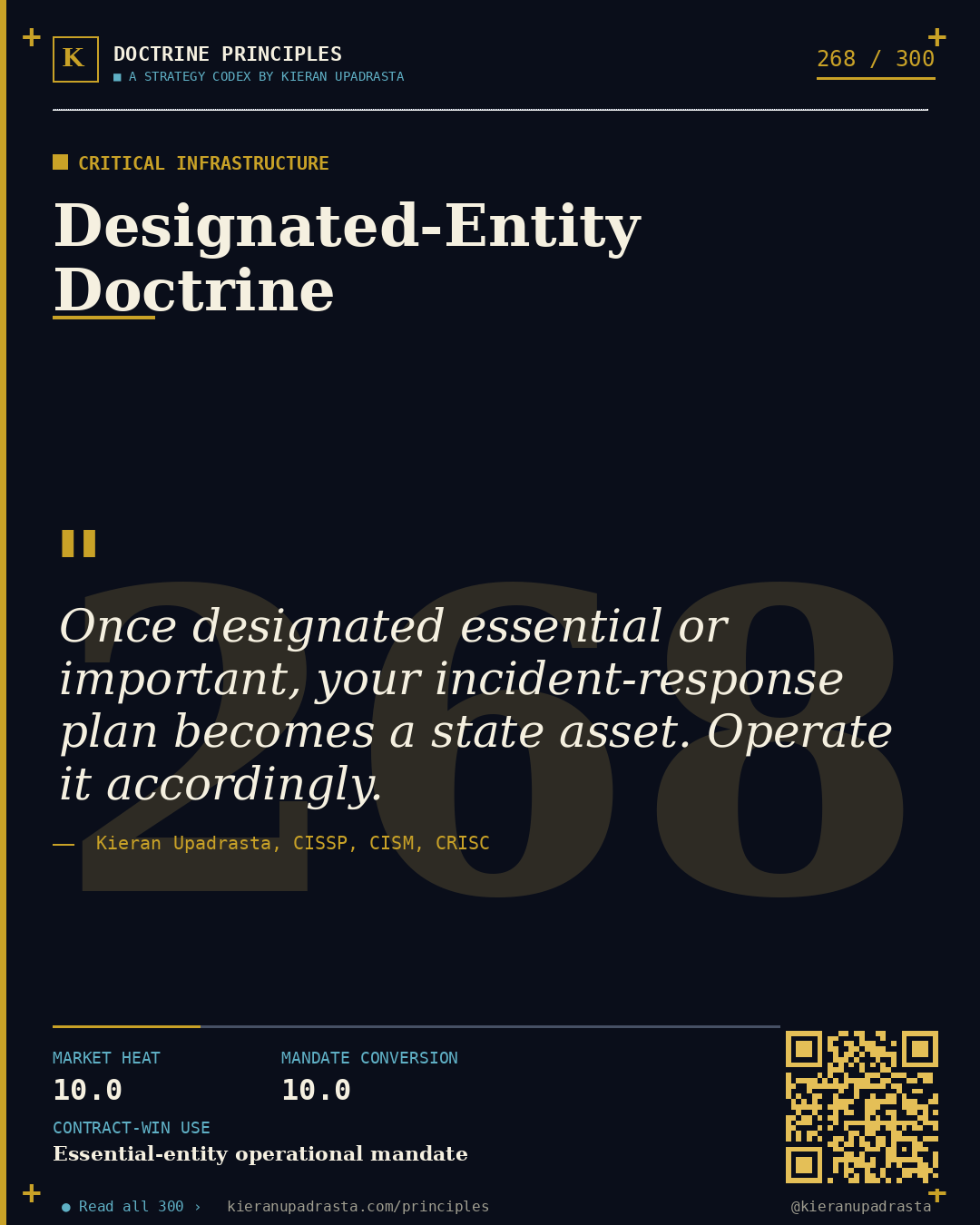 Principle 268: Whistleblower-Friendly Reporting &mdash; Whistleblower doctrine card by Professor Kieran Upadrasta, CISSP CISM CRISC, Schiphol University
